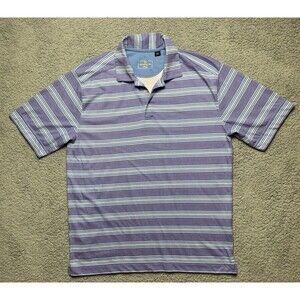 Callaway Shirt Mens Large Purple Striped WARBIRD Short Sleeve Golf Polo